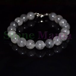 Bratara pietre rotunde cuart gri 10mm