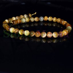 Colier ochi de tigru galben sfere 10mm