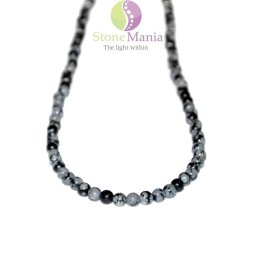 Colier obsidian sfere 4mm