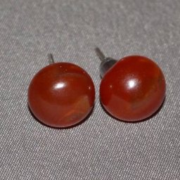 Cercei cu surub carneol semisfere 8mm, model 1