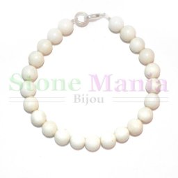 Bratara coral alb sfere 8mm