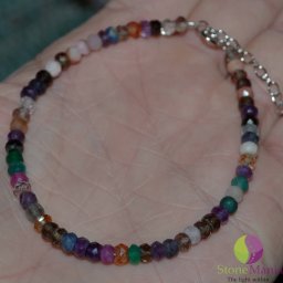 Bratara mix pietre discuri 4mm si argint 925