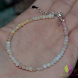 Bratara opal roz discuri 4mm si argint 925