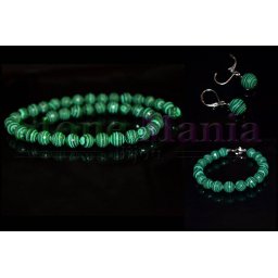 Set malachit sfere fatetate 10mm