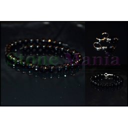 Set onix negru sfere fatetate 10mm