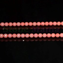 Colier coral roz sfere fatetate 6mm