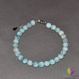 Bratara larimar sfere 6mm si argint 925