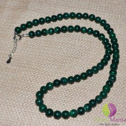 Colier malachit natural sfere 6mm si argint 925