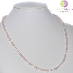 Colier cuart roz discuri 3mm si argint 925
