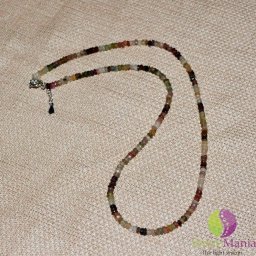 Colier mix turmalina discuri 3mm si argint 925
