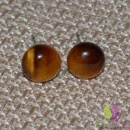 Cercei cu surub ochi de tigru 7mm