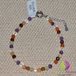 Bratara mix pietre sfere 4mm si argint 925