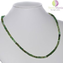 Colier crisopraz disc fatetat 4mm si argint 925