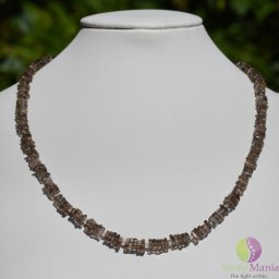 Colier cuart fumuriu deschis patratele 5-6mm