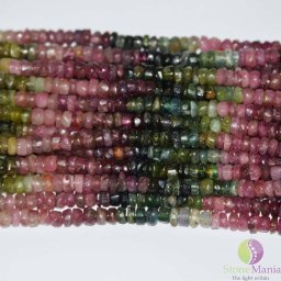 Sirag turmalina multicolor discuri 3-4mm, 33cm