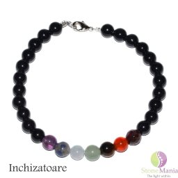 Bratara 7 Chakre si onix negru cristale 6mm