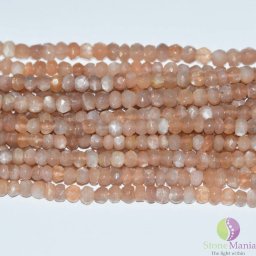Sirag piatra lunii piersica discuri fatetate 3-4mm, 33cm