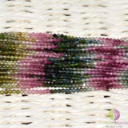 Sirag turmalina multicolor pietre micro fatetate 3mm, 33cm