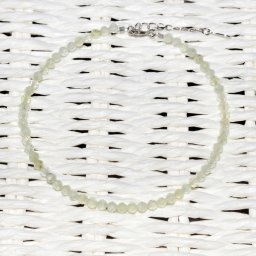 Bratara prehnit pietre micro fatetate 3mm si argint 925