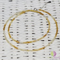 Colier opal galben pietre micro fatetate 2mm si argint 925