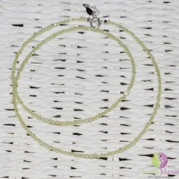 Colier peridot pietre micro fatetate 2mm si argint 925