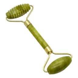 Rola dubla din Jad pentru masaj, 145mm (neted + zimtat)