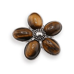 Brosa floare cu ochi de tigru 48mm