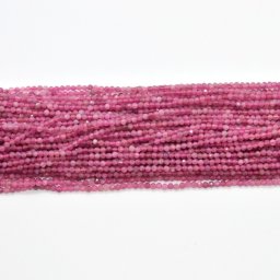 Sirag turmalina roz pietre micro fatetate 2,5mm, 38cm