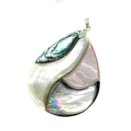 Pandantiv sidef multicolor picatura 52mm, model 2