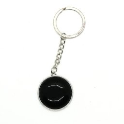Breloc onix piatra rotunda cu montura 32mm