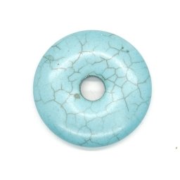 Pandantiv piatra pi donut turcoaz 43mm