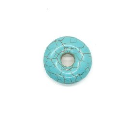 Pandantiv piatra pi donut turcoaz 25mm