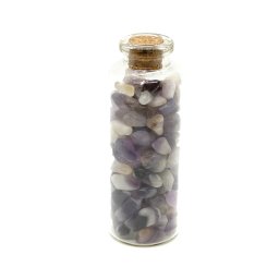 Sticla cu cristale naturale de ametist chevron, medie - 6cm