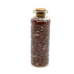 Sticla cu cristale naturale de jasp rosu, medie - 6cm