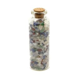 Sticla cu cristale naturale mix, medie - 6cm, model 1
