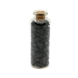 Sticla cu cristale naturale de turmalina neagra, medie - 6cm