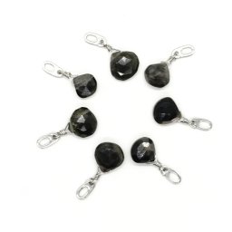 Pandantiv din piatra lunii neagra fatetat cu argint 925, 8mm