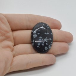 Cabochon Obsidian Fulg de nea 36x24x8mm C85