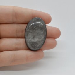 Cabochon Obsidian Silver 37x24x7mm C24