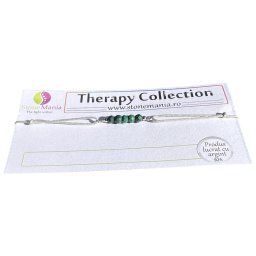 Bratara Therapy malachit discuri 3-4mm si argint 925