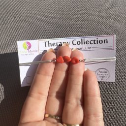 Bratara Therapy coral natural 5-6mm si argint 925