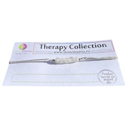 Bratara Therapy piatra lunii cuburi 4mm si argint 925