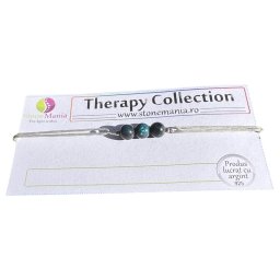 Bratara Therapy crisocola sfere 6mm si argint 925