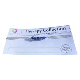 Bratara Therapy lapis lazuli cuburi 4mm si argint 925