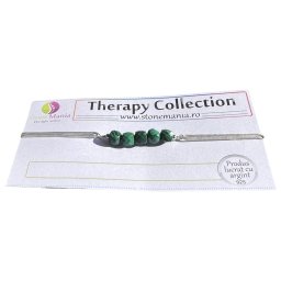Bratara Therapy malachit cuburi 4-5mm si argint 925