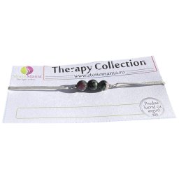 Bratara Therapy rubin in zoisit sfere 6mm si argint 925