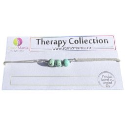 Bratara Therapy turcoaz natural sfere 5-6mm si argint 925