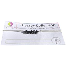 Bratara Therapy turmalina neagra discuri 5mm model 2 si argint 925