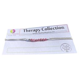 Bratara Therapy turmalina roz sfere 3mm si argint 925
