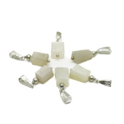Pandantiv piatra lunii crem fatetat, 20mm